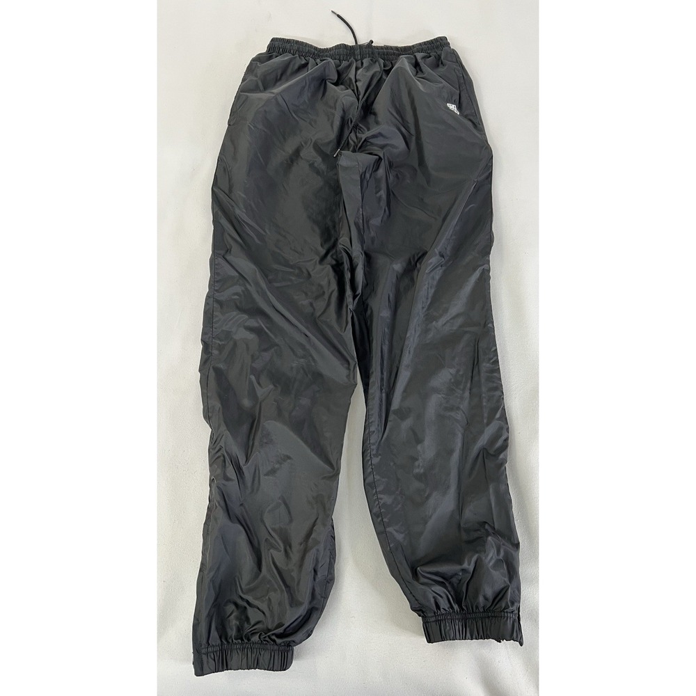 Vintage Black Pants Ankle Zip Small Unisex Waistband Gym Training Running Y2K